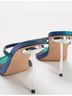 Topshop 100% Acrylic Color Block Blue Green Heels Size 6 - photo 4