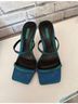 Topshop 100% Acrylic Color Block Blue Green Heels Size 6 - photo 10