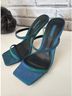 Topshop 100% Acrylic Color Block Blue Green Heels Size 6 - photo 8