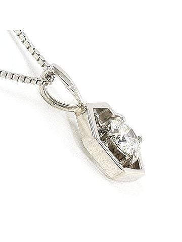 Unbranded PT900 Platinum / PT850 Necklace with 0.704ct Diamond (SI1 clarity), Certificate of Authenticity, Total Weight 7.0g, 40cm Length, Like New Condition. (view 2)