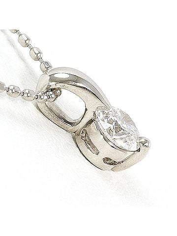 Unbranded PT900 Platinum / PT850 Necklace with 0.244ct Diamond (VS2 clarity, certified), Total Weight 2.6g, 40cm, Like New Condition. (view 2)