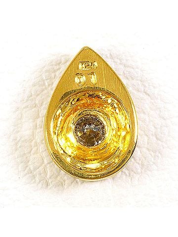 Unbranded K24 24K Yellow Gold Pendant Top with 0.1ct Diamond, Total Weight 0.8g, Like New Condition. (view 2)