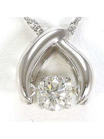 Unbranded PT900 Platinum / PT850 Necklace with 0.20ct Diamond, Total Weight 1.8g, 40cm, Like New Condition (view 1)