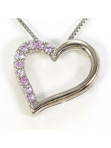 Unbranded K14 14K WG White Gold Necklace with Pink Sapphire, Total Weight 1.9g, 40cm, Like New Condition (view 1)
