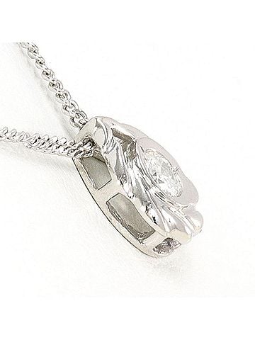 Unbranded PT900 Platinum / PT850 Necklace with 0.10ct Diamond, Total Weight 3.0g, 40cm, Like New Condition (view 2)