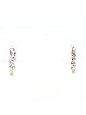 Unbranded K10 10K YG Yellow Gold Earrings with Diamonds (No carat markings), Total Weight 1.0g, Like New Condition. (view 1)