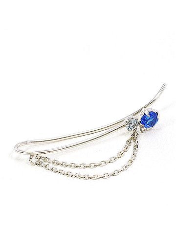 Unbranded K10 10K WG White Gold Earring (Single Earring) with Artificial and Natural Stones, Total Weight 0.4g, Like New Condition. (view 1)