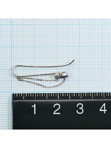 Unbranded K10 10K WG White Gold Earring (Single Earring) with Artificial and Natural Stones, Total Weight 0.4g, Like New Condition. (view 2)