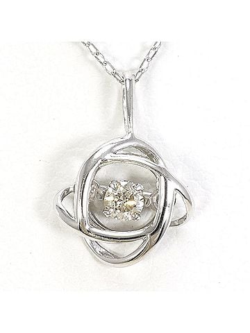 Unbranded K10 10K WG White Gold Necklace with 0.05ct Diamond, Total Weight 0.7g, 40cm, Like New Condition (view 1)