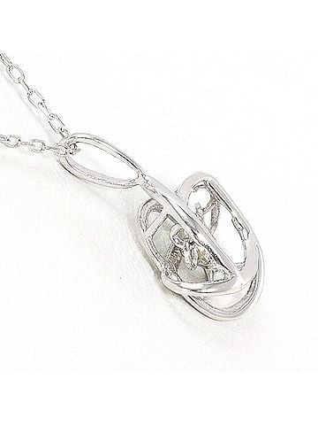 Unbranded K10 10K WG White Gold Necklace with 0.05ct Diamond, Total Weight 0.7g, 40cm, Like New Condition (view 2)