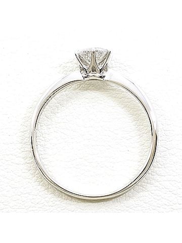 Unbranded PT900 Platinum Ring, 1 Diamond (0.395ct), Total Weight 2.2g, Like New Condition. (view 2)