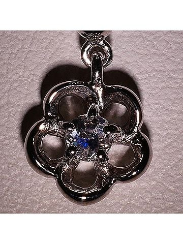 Unbranded PT900 Platinum / PT850 Necklace with Blue Moonstone, Total Weight 3.6g, 40cm, Like New Condition (view 2)