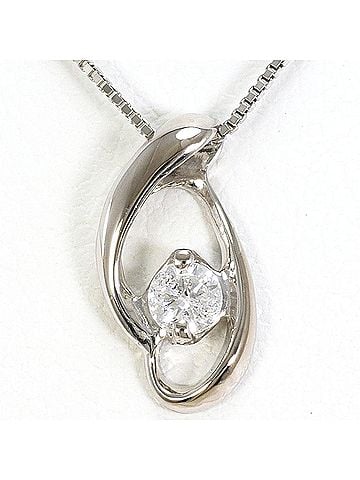 Unbranded K14 14K WG White Gold Necklace with 0.11ct Diamond, Total Weight 1.4g, 40cm, Like New Condition (view 1)