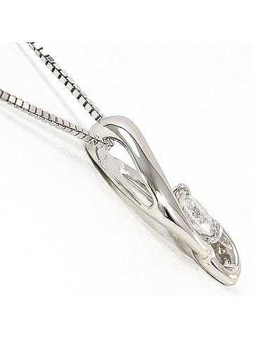 Unbranded K14 14K WG White Gold Necklace with 0.11ct Diamond, Total Weight 1.4g, 40cm, Like New Condition (view 2)
