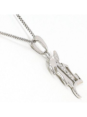 Unbranded K14 14K WG White Gold Necklace with 0.05ct Diamond, Total Weight 1.6g, 40cm, Like New Condition (view 2)