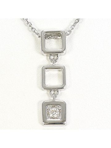 Unbranded K10 10K WG White Gold Necklace with 0.07ct Diamond, Total Weight 3.5g, 40cm, Like New Condition (view 1)
