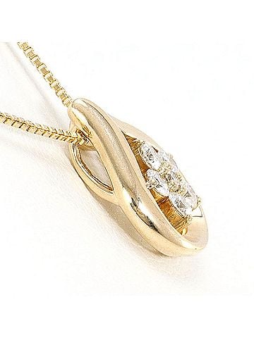 Unbranded K10 10K YG Yellow Gold Necklace with 0.15ct Diamond, Total Weight 2.0g, 39cm, Like New Condition (view 2)