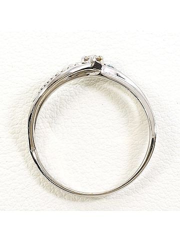 Unbranded K10 10K WG White Gold Ring with Diamond and Blue Diamond, Total Weight 1.6g, Like New Condition (view 2)