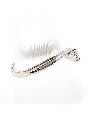 Unbranded K14 14K WG White Gold Ring, 1 Diamond, 0.12ct, Total Weight 2.1g, Like New Condition. (view 2)