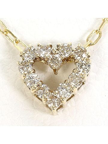 Unbranded K10 10K YG Yellow Gold Necklace with 0.12ct Diamond, Total Weight 1.1g, 40cm Length, Like New Condition (view 1)