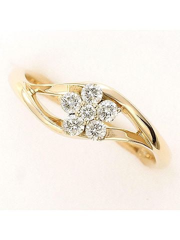 Unbranded K10 10K YG Yellow Gold Ring with 0.15ct Diamond, Total Weight 1.8g, Like New Condition. (view 1)