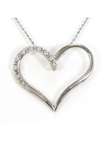 Unbranded K10 10K WG White Gold Necklace with 0.10ct Diamond, Total Weight 3.0g, 40cm, Like New Condition (view 1)