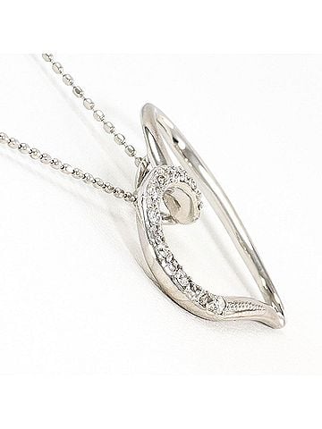 Unbranded K10 10K WG White Gold Necklace with 0.10ct Diamond, Total Weight 3.0g, 40cm, Like New Condition (view 2)