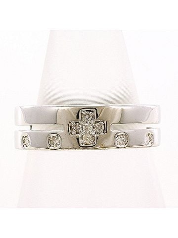 Unbranded K14 14K WG White Gold Ring with Diamond (no carat marking), Total Weight 2.4g, Like New Condition. (view 1)