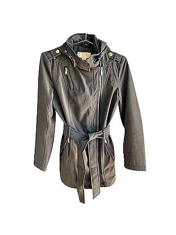 Michael Kors Hooded Zip Belted Raincoat Raincoat (view 1)