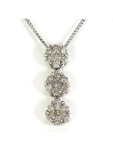 Unbranded K14 14K WG White Gold Necklace with 0.30ct Diamond, Total Weight 1.6g, 40cm, Like New Condition (view 1)