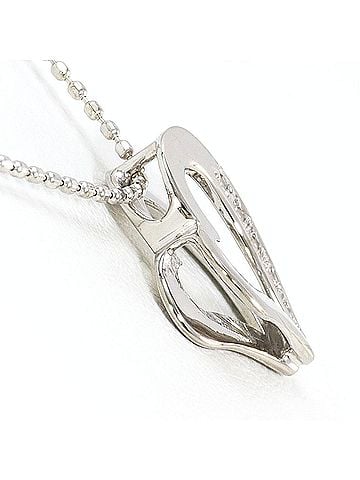 Unbranded K14 14K WG White Gold Necklace with Diamond (no carat marking), Total Weight 2.1g, 40cm, Like New Condition. (view 2)