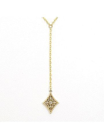 Unbranded K10 10K YG Yellow Gold Necklace with Diamond (no carat marking), Total Weight 1.1g, 45cm, Like New Condition. (view 1)