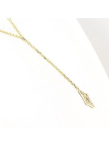 Unbranded K10 10K YG Yellow Gold Necklace with Diamond (no carat marking), Total Weight 1.1g, 45cm, Like New Condition. (view 2)