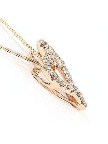 Unbranded K10 10K PG Pink Gold Necklace with 0.20ct Diamond, Total Weight 0.9g, 40cm, Like New Condition (view 2)