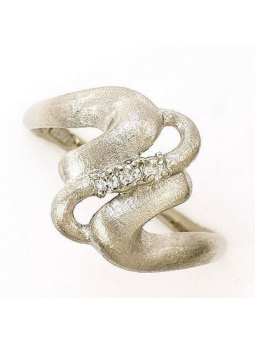 Unbranded K14 14K WG White Gold Ring with 0.04ct Diamond, Total Weight 2.9g, Like New Condition. (view 1)