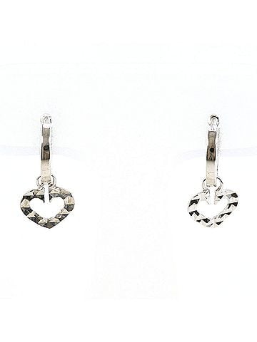 Unbranded K14 14K WG White Gold Earrings, Total Weight 0.9g, Like New Jewelry (view 1)
