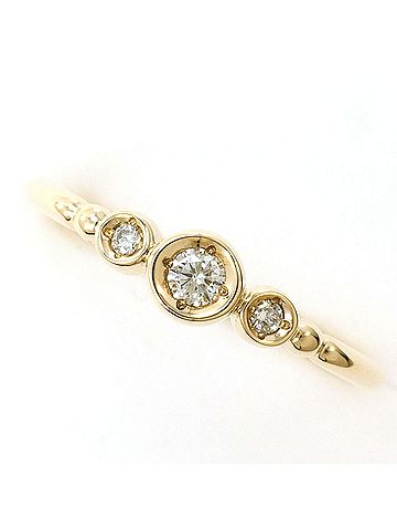 Unbranded K10 10K YG Yellow Gold Ring with 0.05 ct Diamond, Total Weight 1.2g, Like New Condition. (view 1)