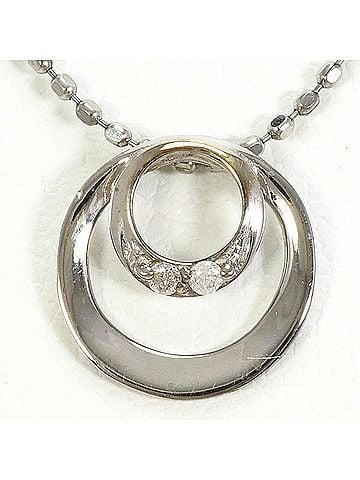 Unbranded K10 10K WG White Gold Necklace with 0.02ct Diamond, Total Weight 1.3g, 40cm, Like New Condition (view 1)