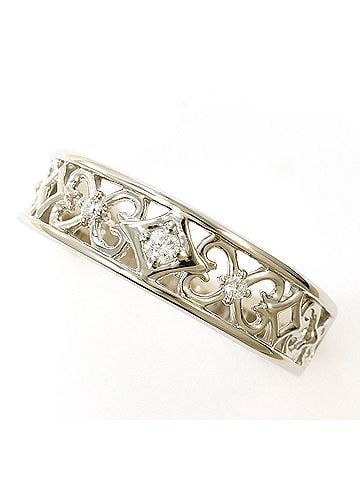 Unbranded PT900 Platinum Ring with 1 Diamond (0.06 ct), Total Weight 3.7g, Like New Condition. (view 1)