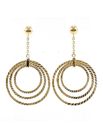 Unbranded K14 14K YG Yellow Gold Earrings, Total Weight 4.0g, Like New Condition. (view 1)