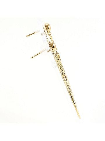 Unbranded K14 14K YG Yellow Gold Earrings, Total Weight 4.0g, Like New Condition. (view 2)