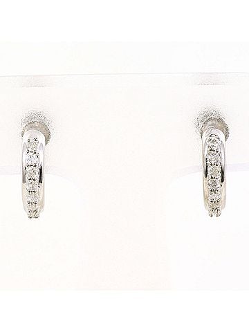 Unbranded K14 14K WG White Gold Earrings with 0.10 ct Diamonds, Total Weight 2.0g, Like New Condition. (view 1)