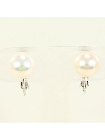Unbranded K14 14K WG White Gold Earrings with Imitation Pearls, Total Weight 3.4g, Like New Condition (view 1)