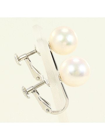 Unbranded K14 14K WG White Gold Earrings with Imitation Pearls, Total Weight 3.4g, Like New Condition (view 2)