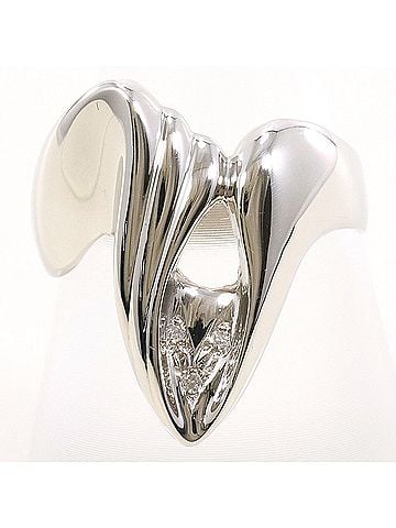 Unbranded PT900 Platinum Ring with 1 Diamond (0.02 ct), Certificate of Authenticity, Total Weight 7.0g, Like New Condition. (view 1)