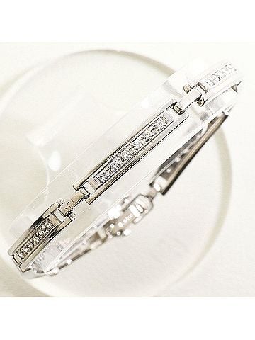 Unbranded PT850 Platinum Bracelet with 0.50ct Diamonds, Certificate of Authenticity, Total Weight 21.4g, 18.5cm, Like New Condition. (view 1)