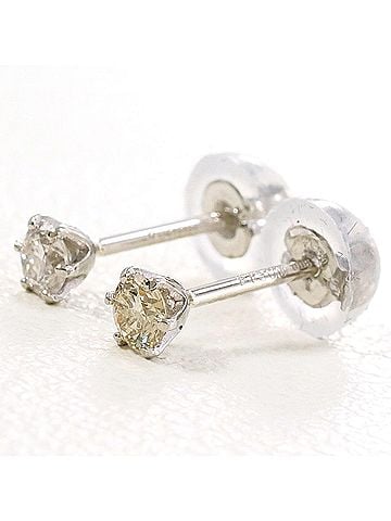 Unbranded PT900 Platinum Earrings with 0.06 ct Diamonds, Total Weight 0.2g, Like New Condition. (view 1)