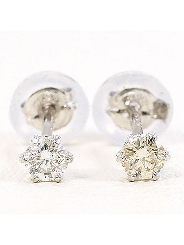 Unbranded PT900 Platinum Earrings with 0.06 ct Diamonds, Total Weight 0.2g, Like New Condition. (view 2)