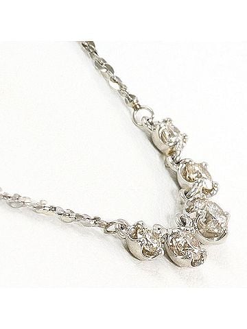 Unbranded PT900 Platinum / PT850 Necklace with 0.37ct Diamond, Total Weight 2.9g, 40cm, Like New Condition (view 2)