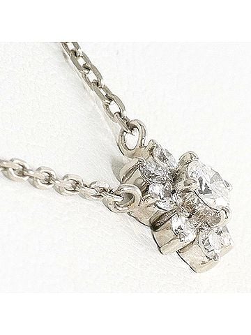 Unbranded PT900 Platinum / PT850 Necklace with 0.10ct and 0.16ct Diamonds, Total Weight 3.2g, 40cm, Like New Condition. (view 2)